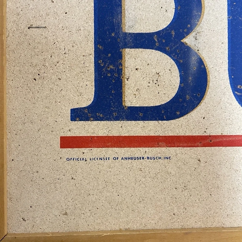 Vintage BUSCH Beer Official Promo Cork Board Bulletin Bar Man Cave‎ Office 24X16